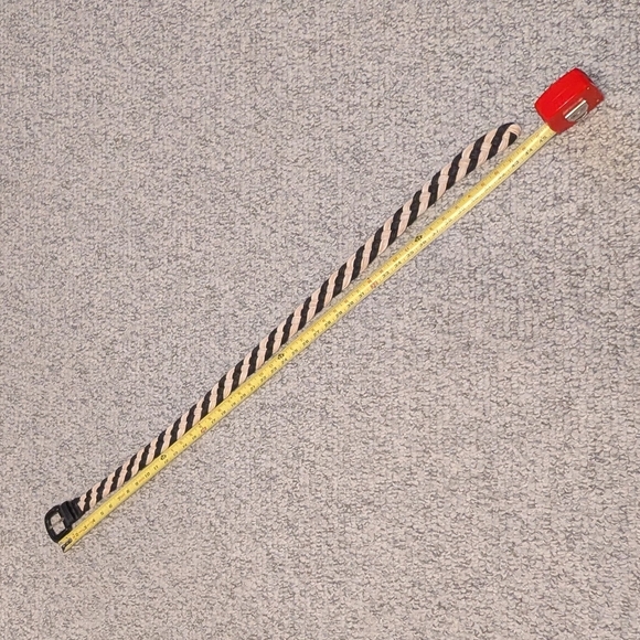 Women's Black & Cream Braided Fabric Belt That Fits Many Sizes - Picture 3 of 13